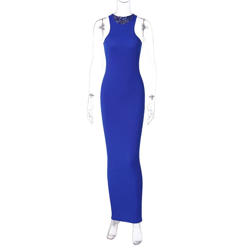 

Stretch Silm Lady Elegant Lady Mop Dress Blue M