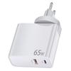 65W Gallium Nitride PD Charger, Dual Port (USB-A & USB-C), Multi-Plug (AU/UK/US/EU) for Tablets & Computers