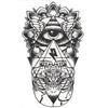 Temporary Tattoo For Girls Men Women 3D Evil Eyes Sticker Size 19x12CM - 1PC. Black