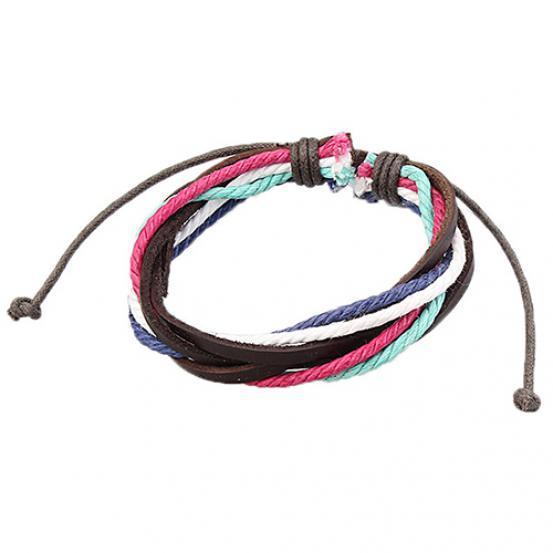 Unisex punk mode smycken charm konstläder armband flätad rep armring