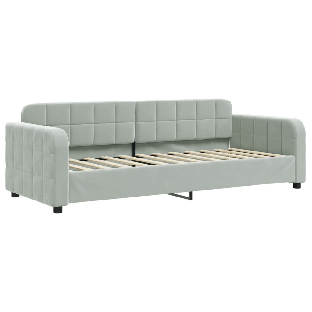 Vidaxl Sofa Z Materacem Do Spania, Jasnoszara, 80X200 Cm, Aksamit