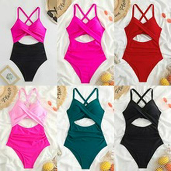Women's Sexy Multi-Color Digital Print Lace-Up Bikini Swimwear