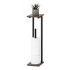 Sunny Point Slim Freestanding Wooden Toilet Paper Holder and Storage Shelf Black Set of 1 Direct from Japan
