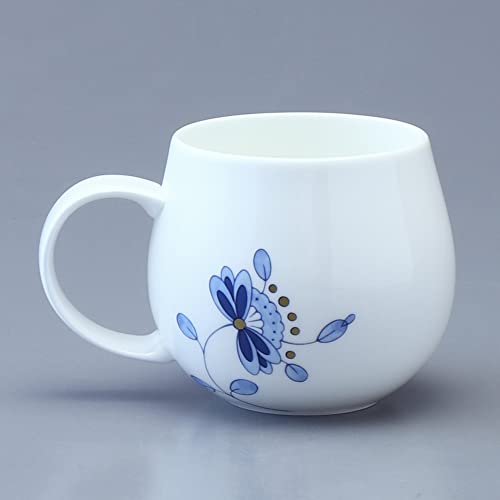 NARUMI Milano Duo Mug, 360cc, Blue, Plum Blossom Balloon Shape, Heartwarming Design, Microwave and Dishwasher Safe, Gift Boxed, 52442-2816