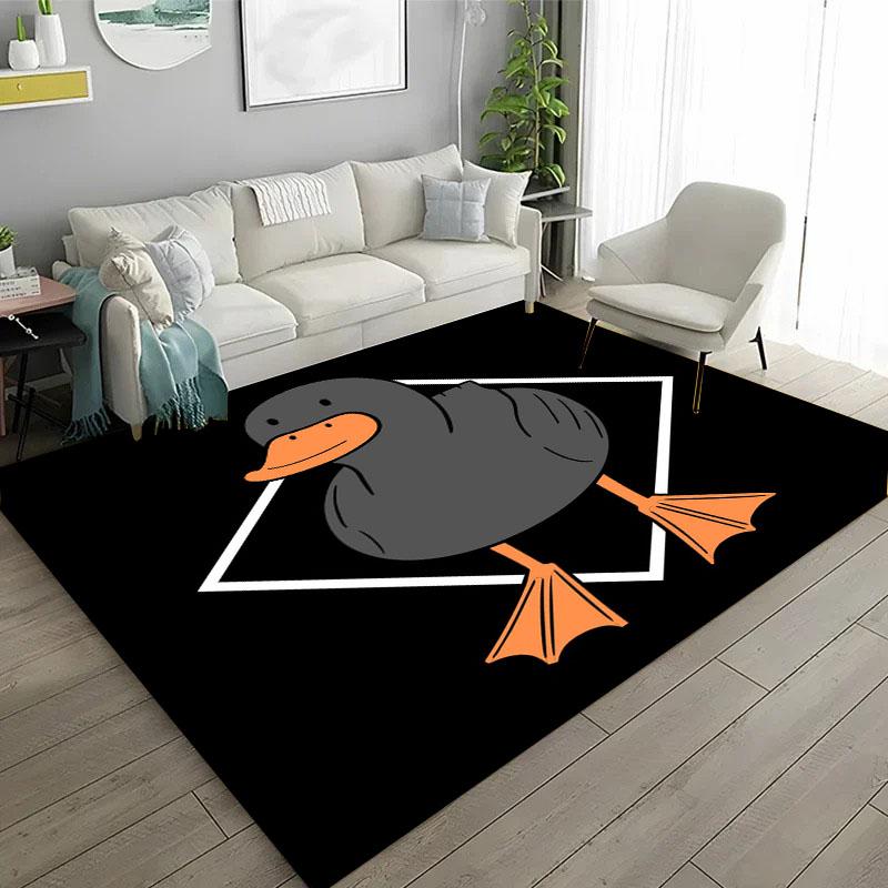 Pathetic Humor Duck HD Large Area Carpets for Home Living Room Children's Bedroom Sofa Doormat Kitchen Floor Rugs Anti-slipDecor