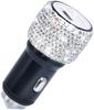Dual USB Car Chargers - Handcrafted Glass Ornaments with Diamond-Like Charging Decor