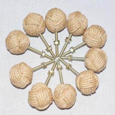10 Pieces Nautical Jute Rope Door Knobs Beach Seaside