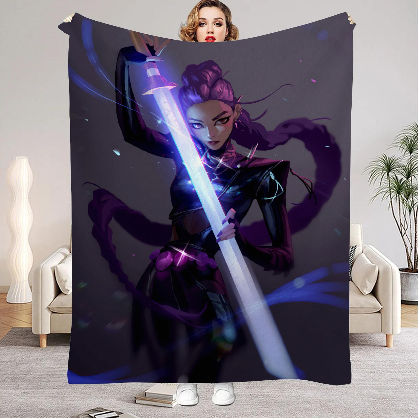 

kpop Demon Hunters Huntrix Blankets Quality Soft Warm Throw Blanket Winter Kids Couch Bed Fluffy Bedspread 75 x 100cm
