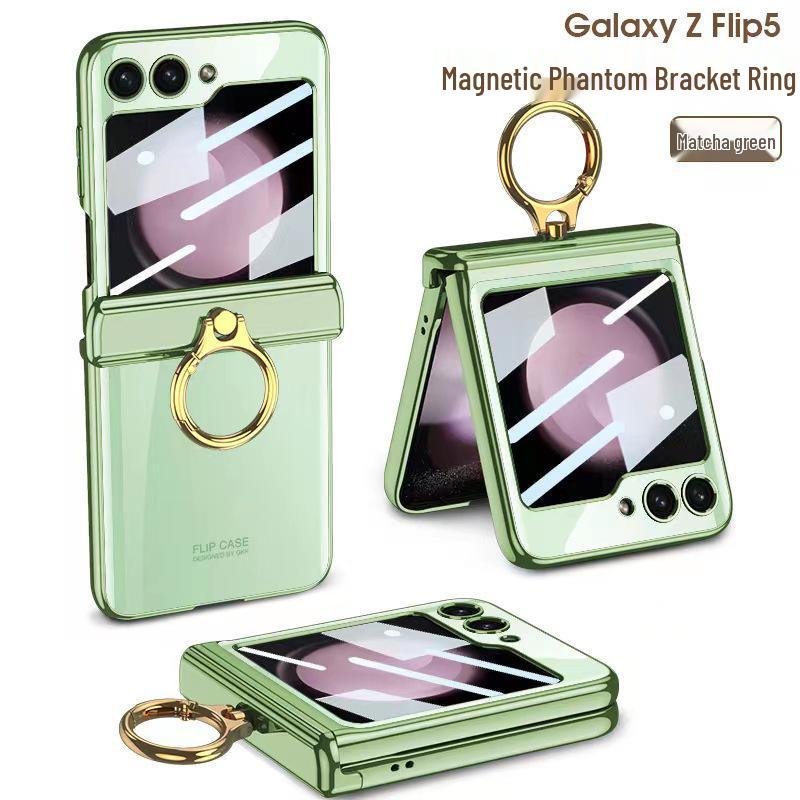 

Электроплакированный складной чехол Samsung Flip5 с подставкой и полной защитой SM-Flip5