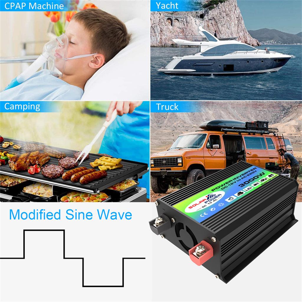 thumbnail image 2 of 6000W Power Inverter DC 12V To AC 220V 230V With AC Socket Converter For Home Outdoor Car Power 2 of 12