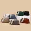 Crossbody-Tasche aus echtem Leder mit breitem Riemen - Damen Casual Klein Quadratisches Design