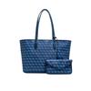 Große geometrische Print-Tragetasche 2-in-1-Set Damen-Alltags-Schulterhandtasche mit Beutel