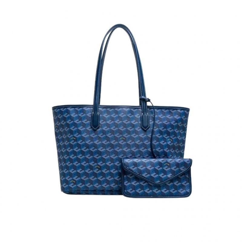 Große geometrische Print-Tragetasche 2-in-1-Set Damen-Alltags-Schulterhandtasche mit Beutel