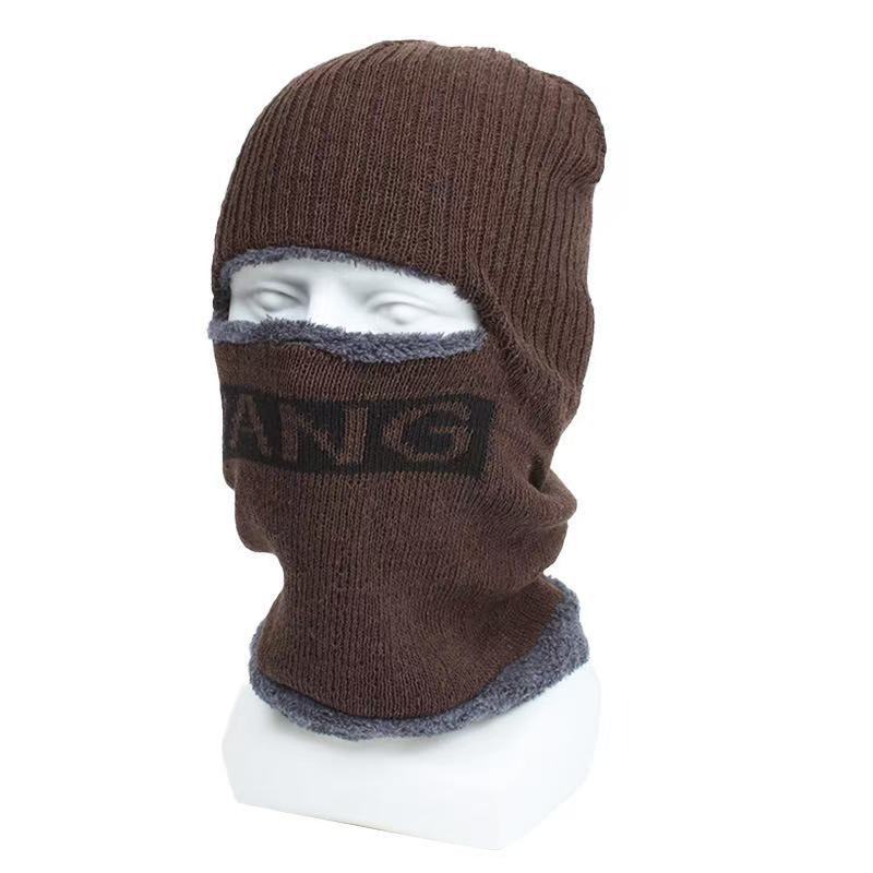 

Шапки осенне-зимние мужские и женские шерстяные шапки для путешествий, теплый артефакт, вязаный головной убор, ветрозащитная маска, шарф, интегрированная защита ушей Elastic one size fits all, comfortable and warm