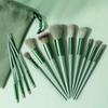 13pcs Makeup Brushes Set Synthetic Fiber Fluffy Strong Grasping Powder Eye Shadows Makeup Brushes Green