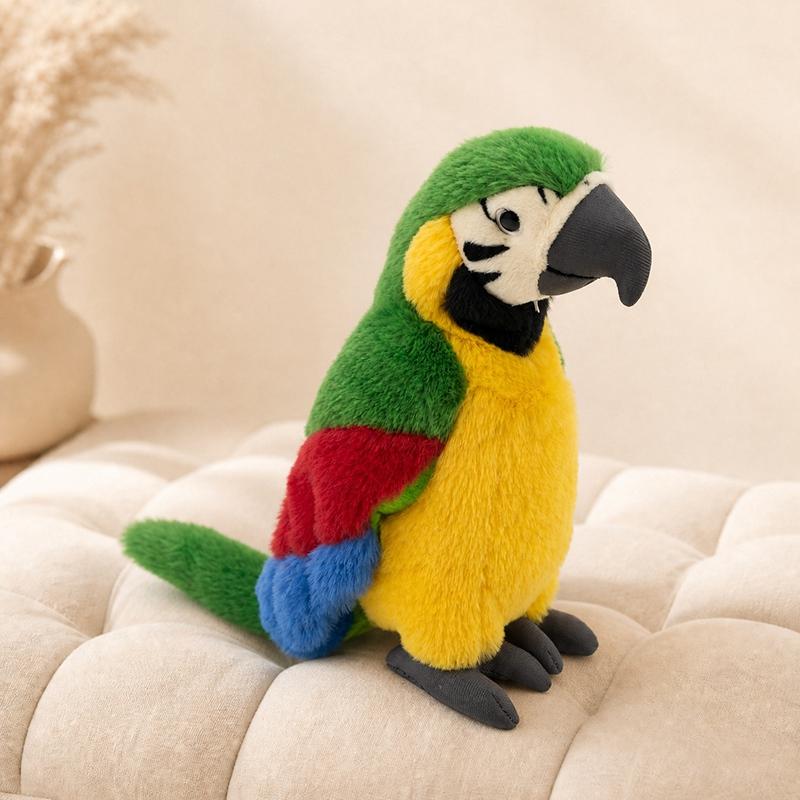 Peluche Perroquet Réaliste 25cm Poupée Ara Simulation Oiseau en Peluche Dessin Animé Poupée Animale en Peluche Cadeau d'Anniversaire Pour Enfants Décoration de Maison yellow