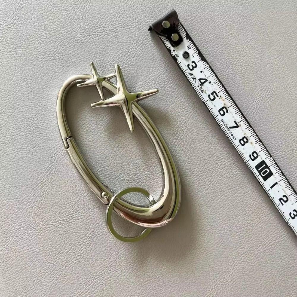 Bag Charm Punk Star Keychain Belt Buckle Star Key Ring Y2K Oval Carabiner  Backpack Decor