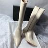 Damen Stiefel mit hohen Absätzen mit schlanken Absätzen Sexy spitze High-Heel Elastische Stiefel Mode Kniehohe High-Heel Stiefel für Damen