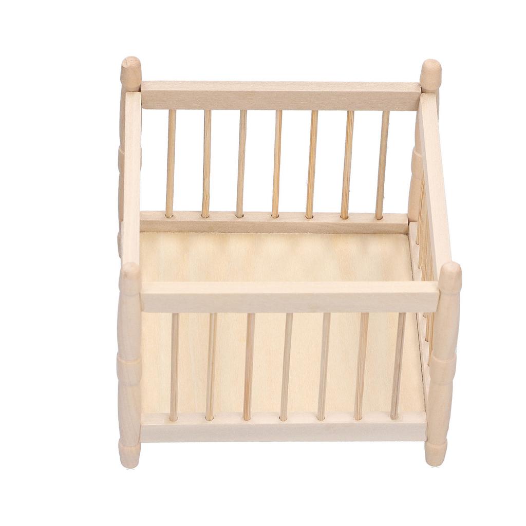 1:12 Maßstab Puppenhaus Babybett Holzwiege Babykrippe Miniatur Haus Sammlung Zubehör
