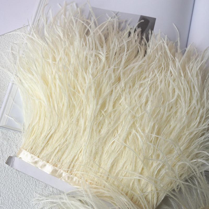 Feather Cloth Strip 10-15Cm Ostrich Hair Cloth Edge Dress Latin Dance Dress Skirt Decoration Clothing Accessories Lace