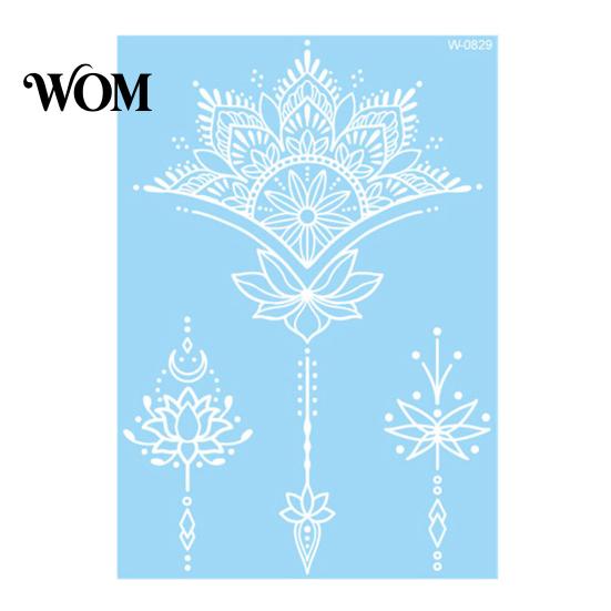 Eco-friendly Tattoo Sticker White Lace for Women, Temporary Face Body Skin-friendly Arm, Waterproof Fake Decal Wedding Party Festival Safe Tattoos