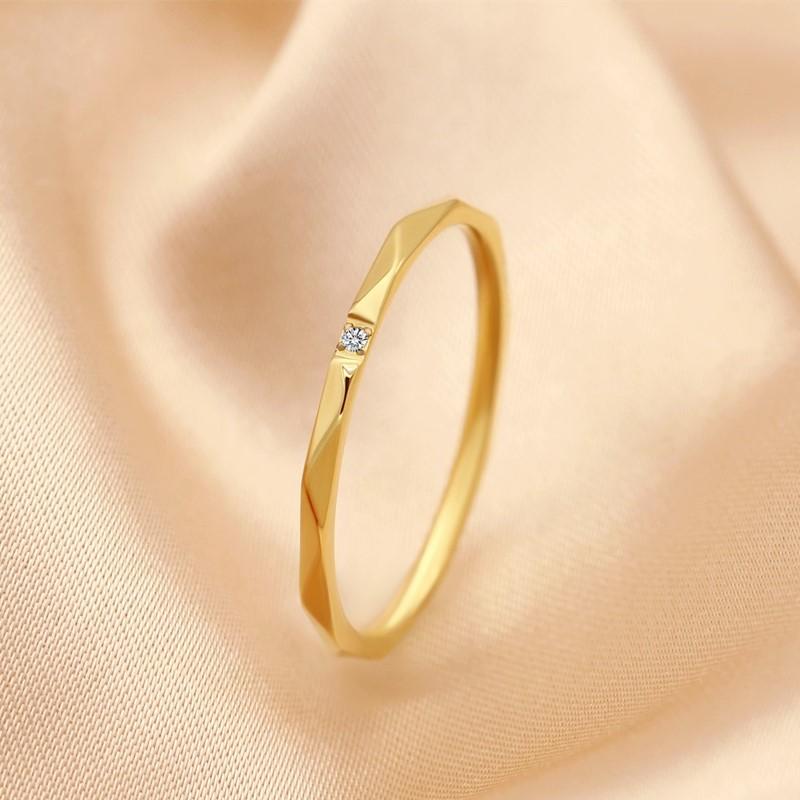 

1mm Thin Stackable Ring Stainless Steel Single CZ V Faceted Knuckle Midi Ring for Women Girl Size 5-10 4 золотой