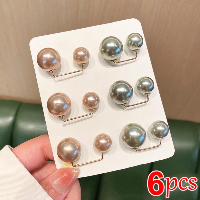 3/6Pcs Brooch Set Beads Fashion Clothing Brooches for Women Pearl Lapel Pin Sweater Dress Brooch Pins Badge Buckle Accessories