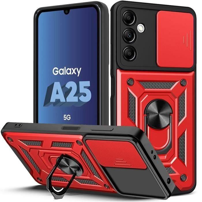 Coque de protection - Samsung - Galaxy A25 5G - Antichoc - Support 360° - Rouge