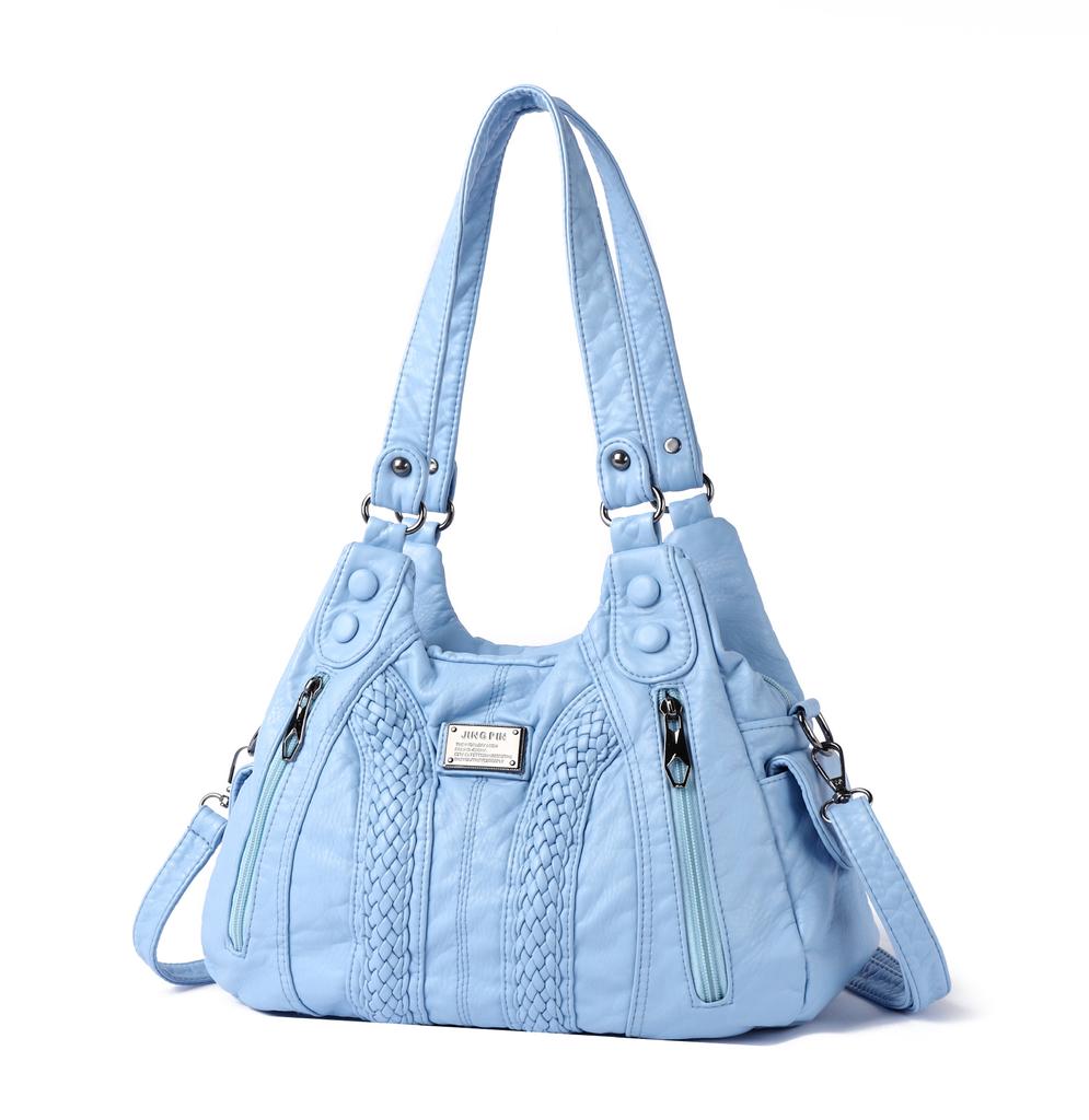 Luxury Designer Brand Women’s Leather Shoulder Bags, Multi-pocket Casual Crossbody Bags, Large Capacity Handbags