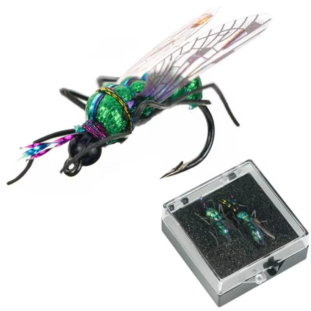 Hook Included Artificial Fly Fishing Lure Floating Feature Lifelike Flies Bait Bass Fishing