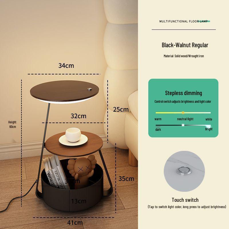 

Cream Style Wireless Charging Floor Lamp with Bedside Table and Atmosphere Lighting