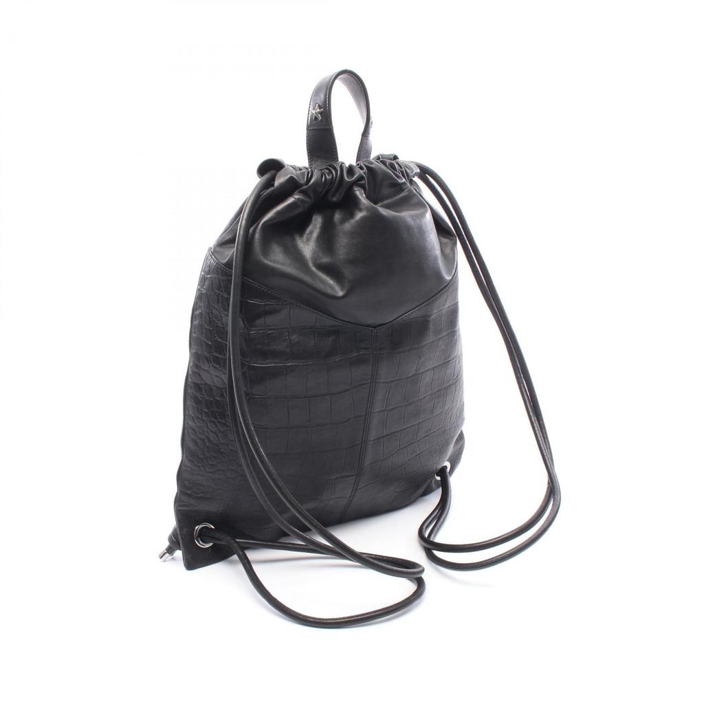 Used JIMMY CHOO MARLON Marlon Rucksack Backpack leather Black Used Women
