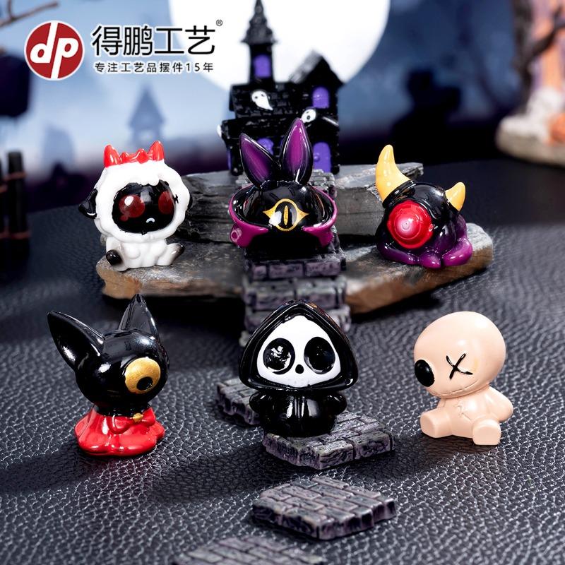 New Micro Landscape Creative Halloween Ornament Reaper Demon Cat Figure DIY Desktop Ornament Accessories