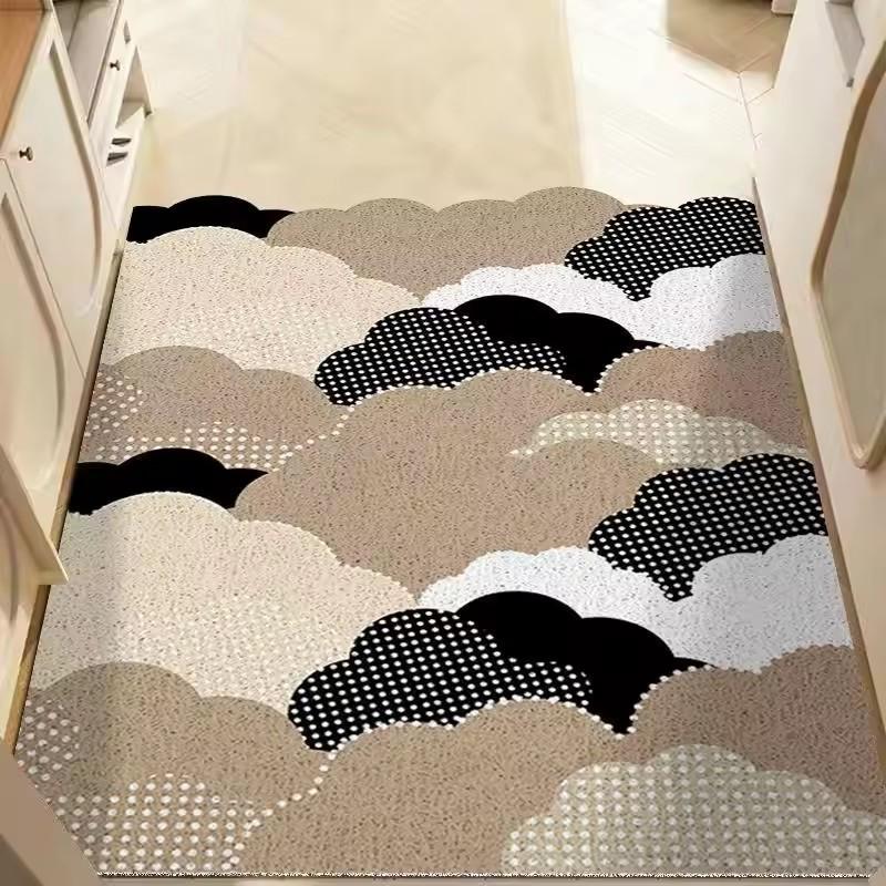 Silk Circle Entrance Door Mat Dirt Resistant and Dirt Resistant Foot Mat Cloud Shaped Door Mat Cutting At The Entrance