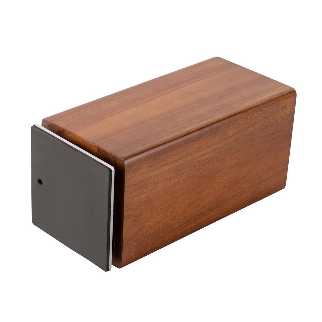 360° Rotating Magnetic Knife Block - Strong Magnet, Acacia Wood & PP Core, Drainage Holes for Dryness, Durable & Space-Saving Design (11x11x24. 6cm)