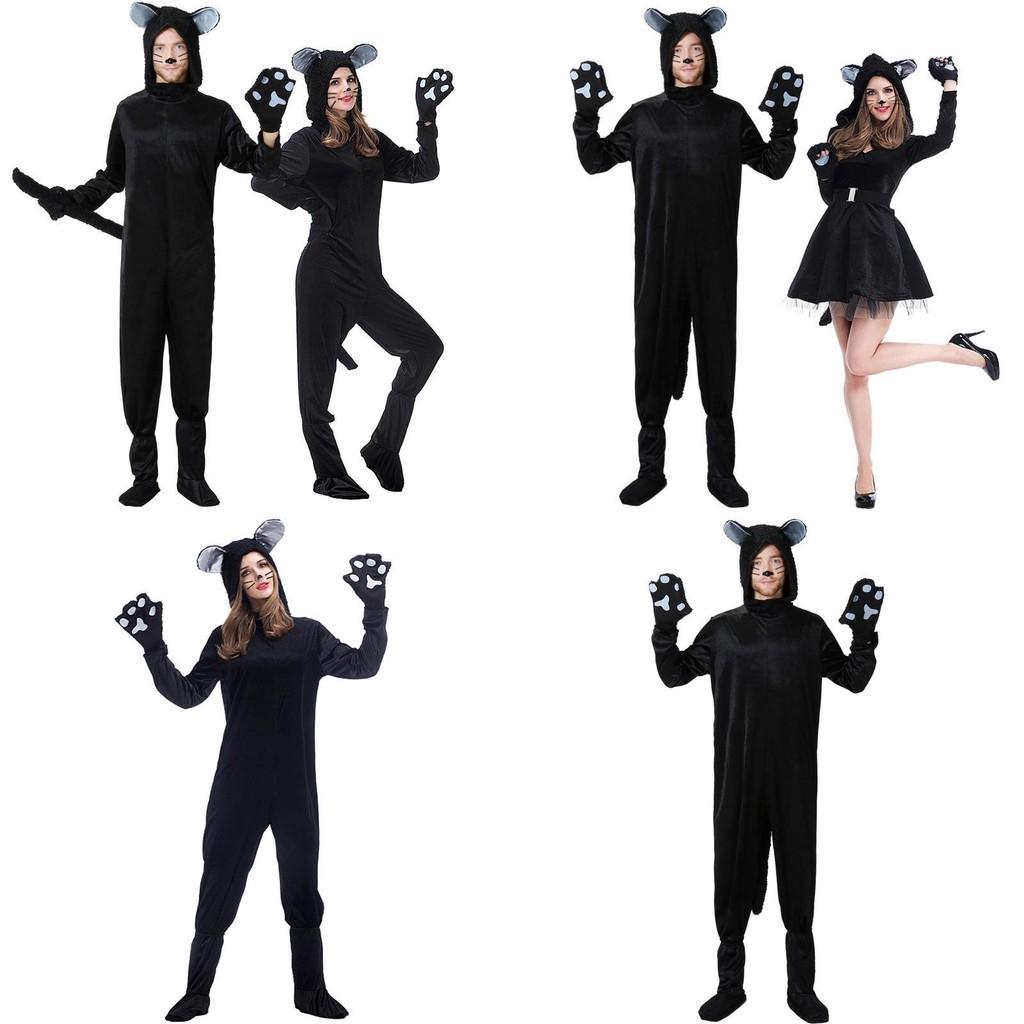 Game Themed Black Cat Costume For Adults With Polyester Fabric For Halloween Party Dress Up