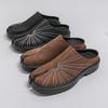Big Size Mules Man Slip On Flats Platform Half Shoes for Men Open-back Flat Sneakers Backless Casual Shoes Leather Slide Sandals