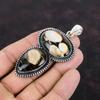 Peanut Wood Jasper Pendant Handmade Elegant Jewelry 925 Sterling Silver Pendant Gemstone Pendant Gift For Mom Vintage Pendant Silver Jewelry