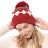 Women's Autumn Winter Plush Warm Knit Hat Chenille Soft Wave Wool Ball Wool Hat
