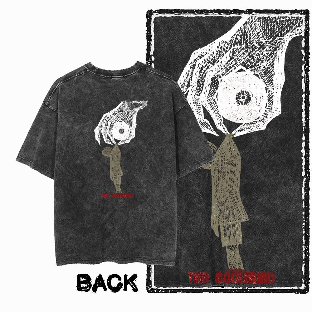 G Back Print Cool Cotton COOL Printed Mens Tshirt Acid Washed Streetwear Big Size Vintage Oneck Mens Tee Tshirt