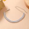 Elegant Rhombus Full Diamond Minimalist Bracelet with Trendy Personality and Light Luxury Design