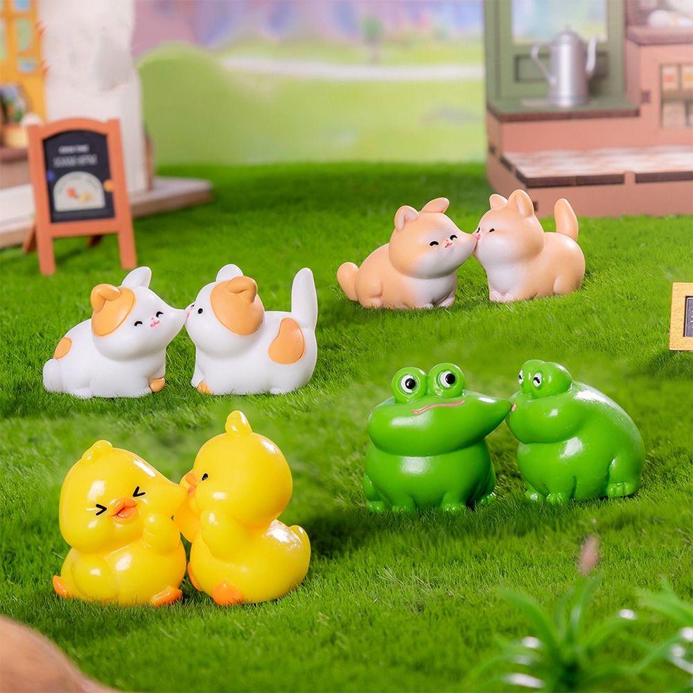 Rabbit Cat Frog Mini Animals Ornament Resin Crafts Micro Landscape Decoration  Car Accessories