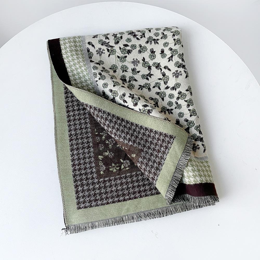 Winter imitation cashmere large shawl versatile elegant temperament scarf women's autumn and winter warm scarf blanket air-conditioned room shawl