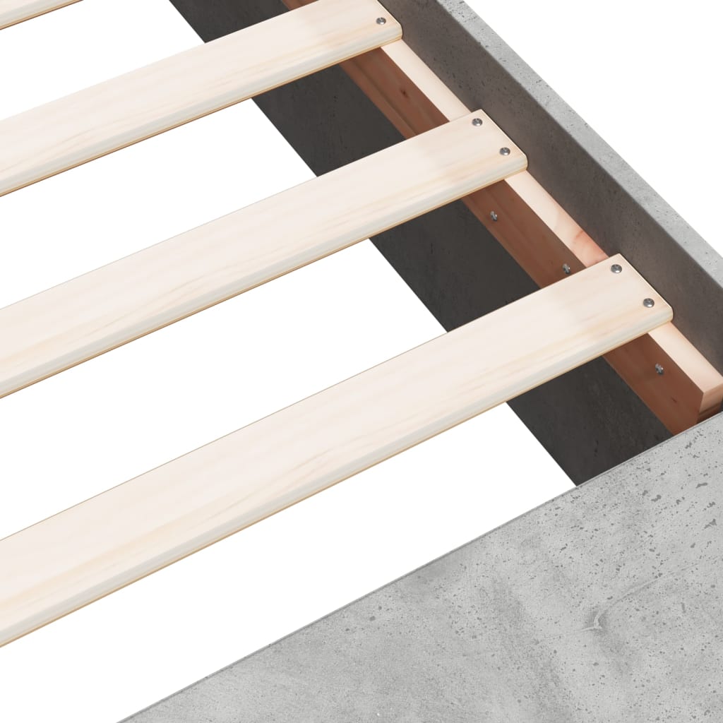 Bed Frame Concrete Grey 135x190 cm Particleboard