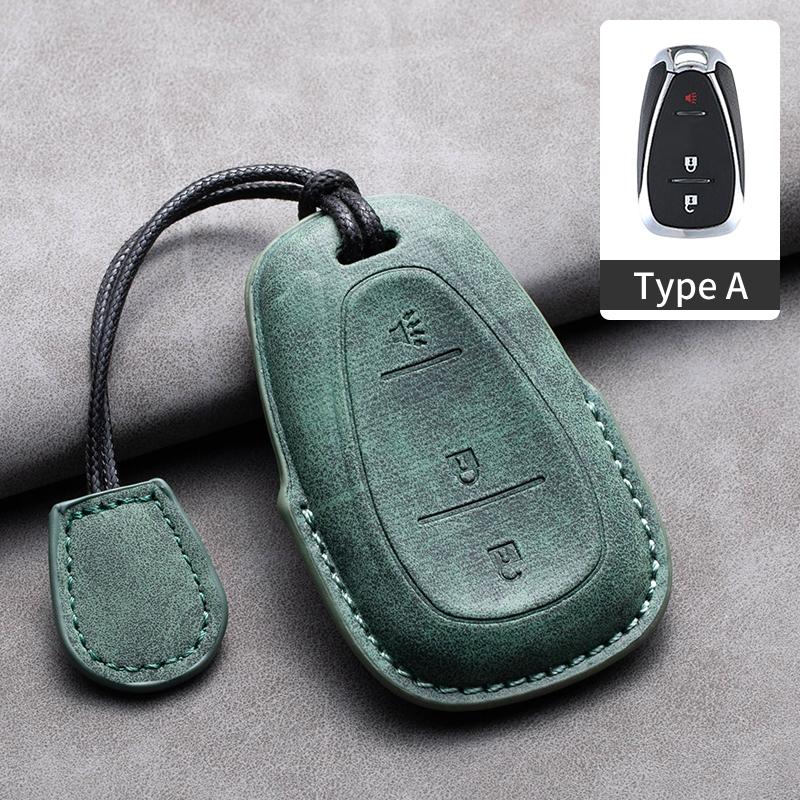 Leather Car Key Case Cover Protective Shell For Chevrolet Chevy Malibu Camaro Cruze Traverse Spark Equinox Sonic Volt Keychain