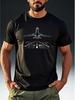 Men'S Workwear Style T-Shirt with 'Takeoff Moment' Airplane Print