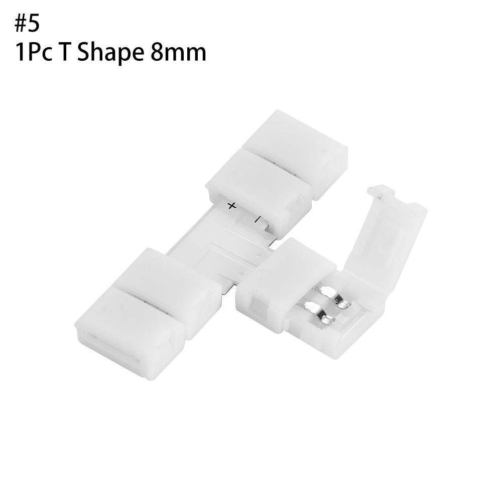 1/5/10Pcs New Corner  Solderless 8mm 10mm 2Pin PCB LED Strip Connector