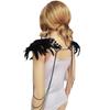 Feather Epaulette Shoulder Wrap Lace Choker Halloween Cosplay Costume Gothic Feather Harness Body Chain for Womens
