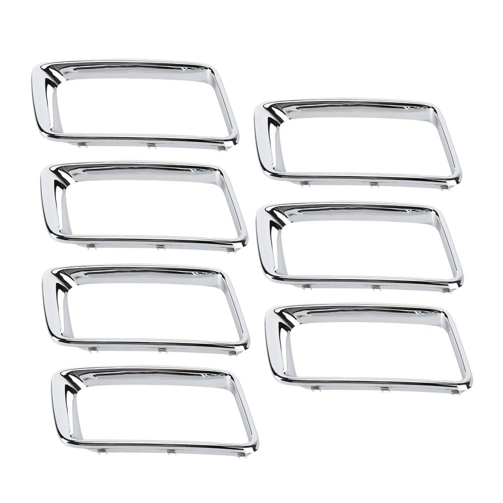 7PCS Set Front Grille Trim Ring Chrome Plated Modification Replacement for Grand Cherokee 2014‑2016