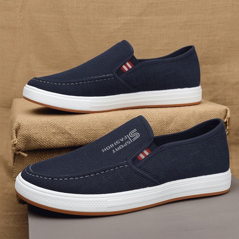 Einfacher Stil Sommer neu Ein-Pedal Segeltuchschuhe Herren Weichsohle Atmungsaktiv Herren Freizeitschuhe Pendeln Vielseitig Faule Schuhe